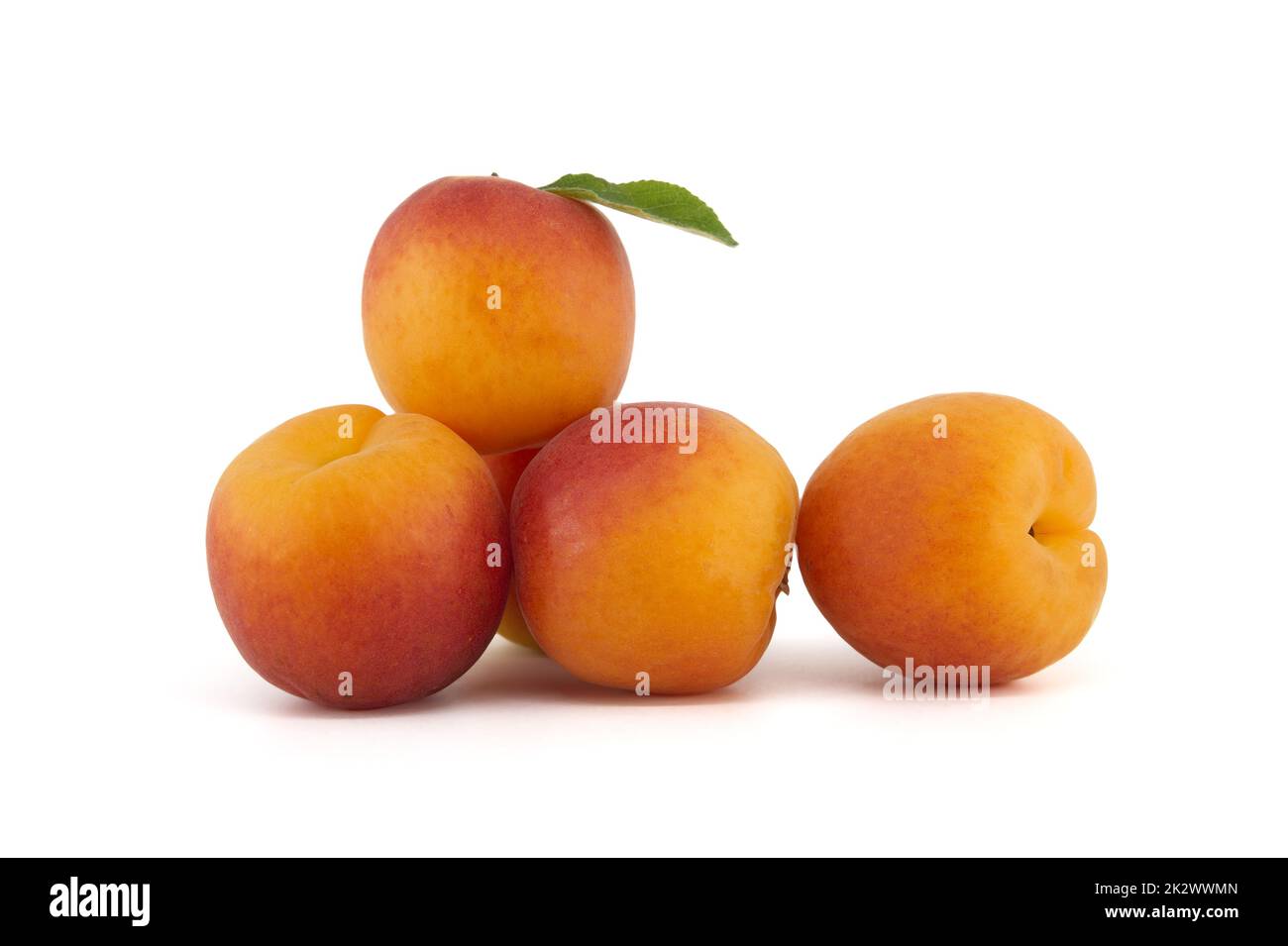 Ripe apricots isolated on a white background Stock Photo