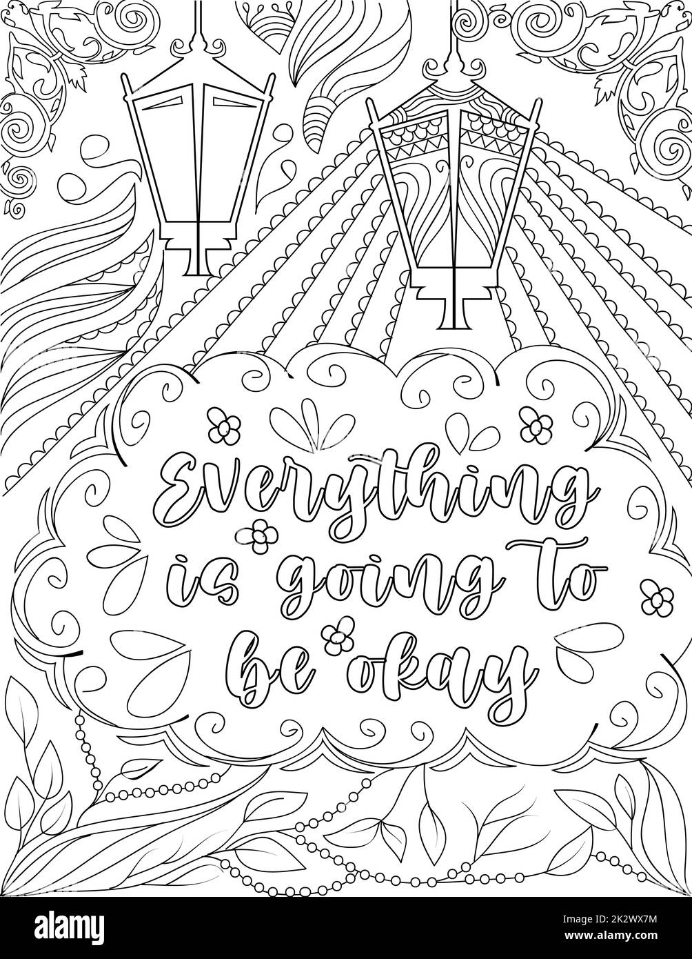 Beautiful Street Lamp Drawing Lighting Above Inspirational Message