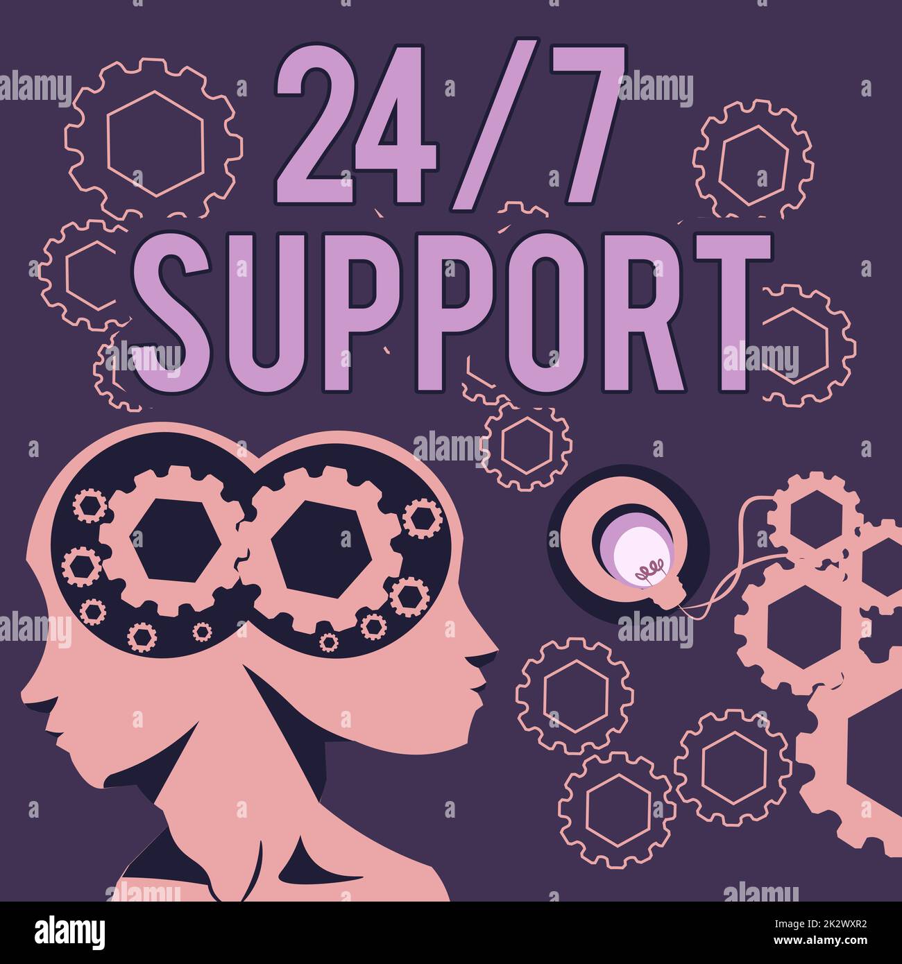 Inspiration showing sign 24 Or 7 Support. Business overview Giving