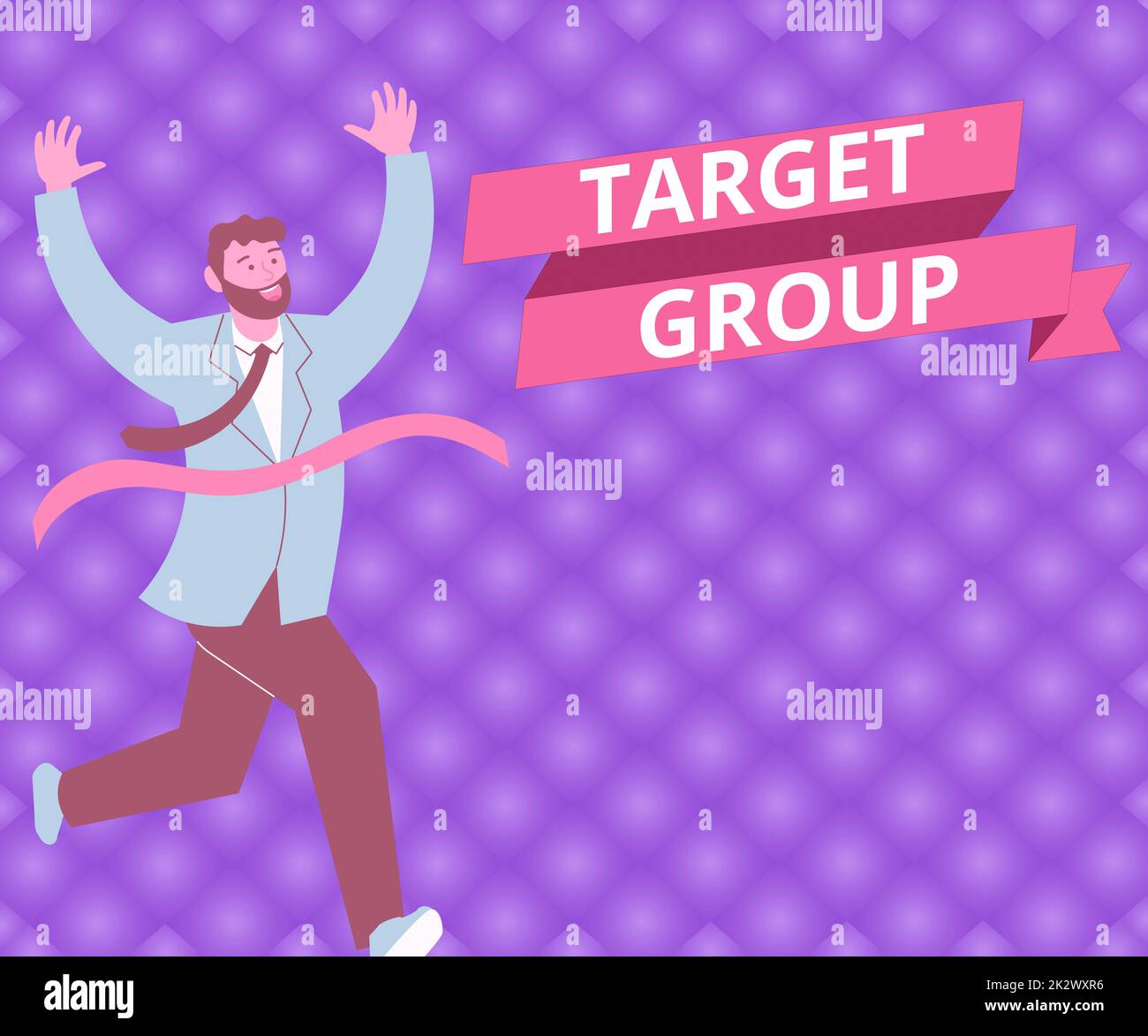Hand writing sign Target Group. Business showcase Particular showing that an advertisement intended to reach to Gentleman In Suit Running Towards Finish Line Celebrating Success Stock Photo