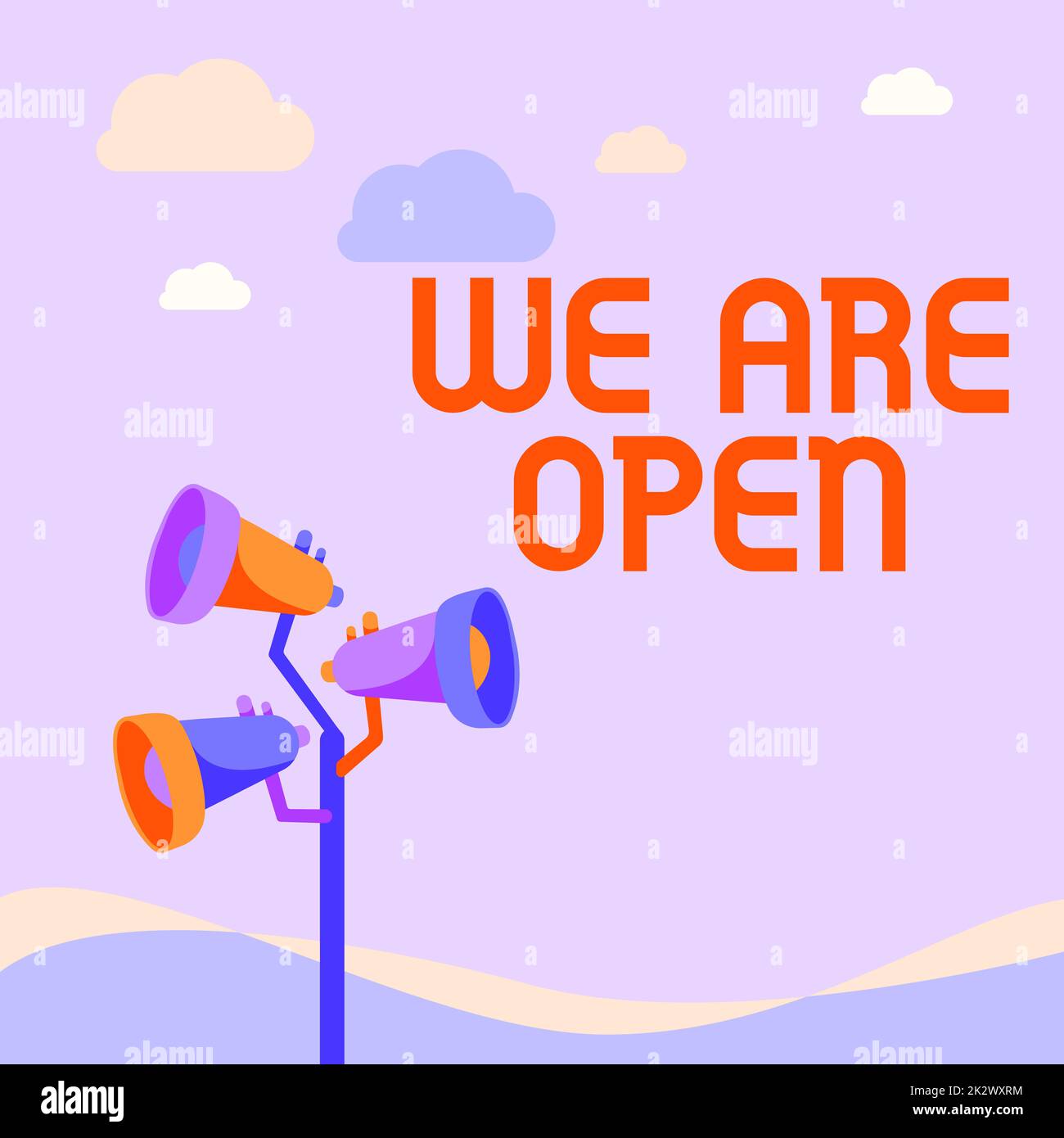 Sign displaying We Are Open. Conceptual photo We Are Open Pole ...