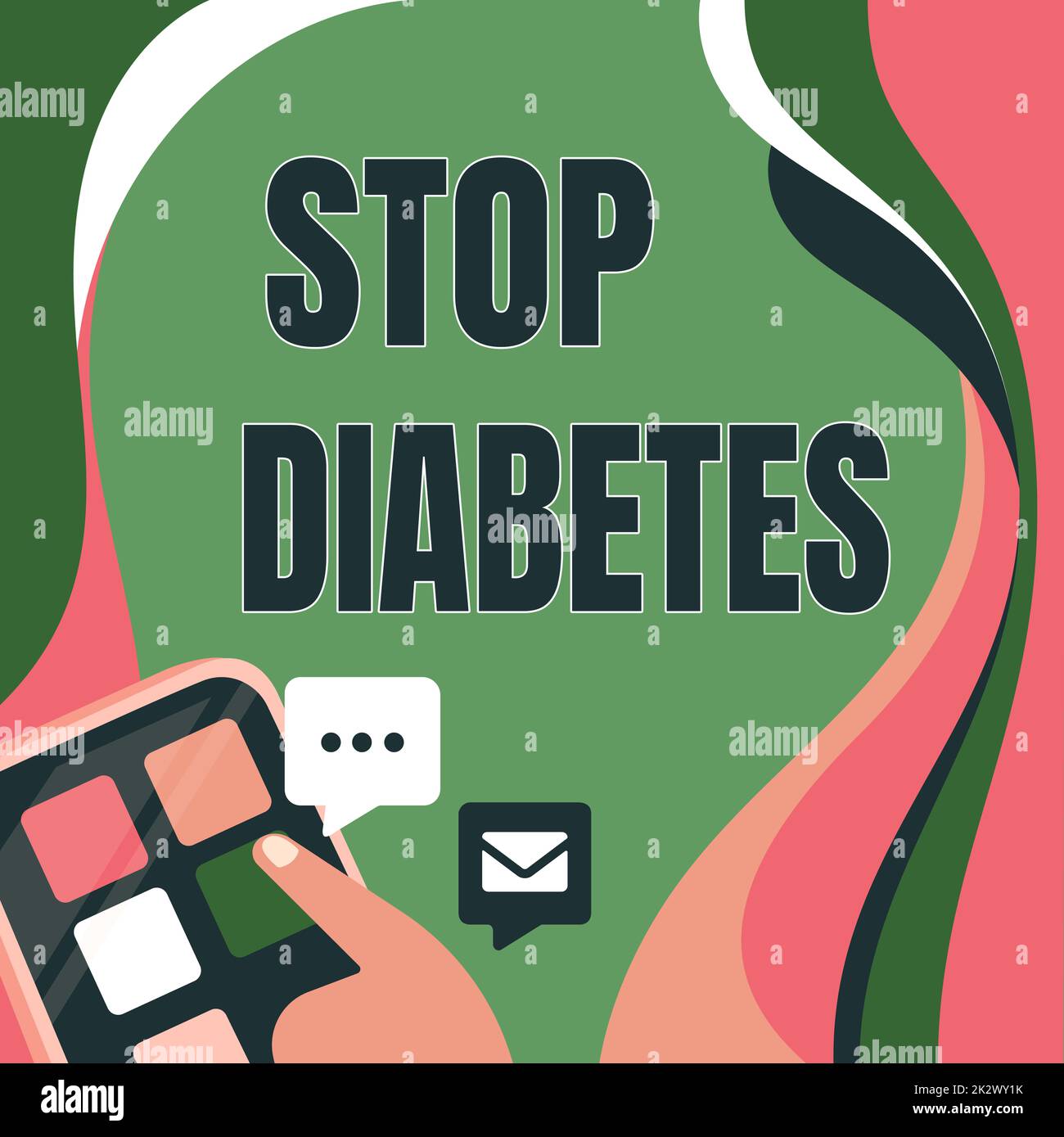 Text caption presenting Stop Diabetes. Internet Concept Blood Sugar Level is higher than normal Inject Insulin Finger Pressing Application Button Presenting Global Network Connection. Stock Photo