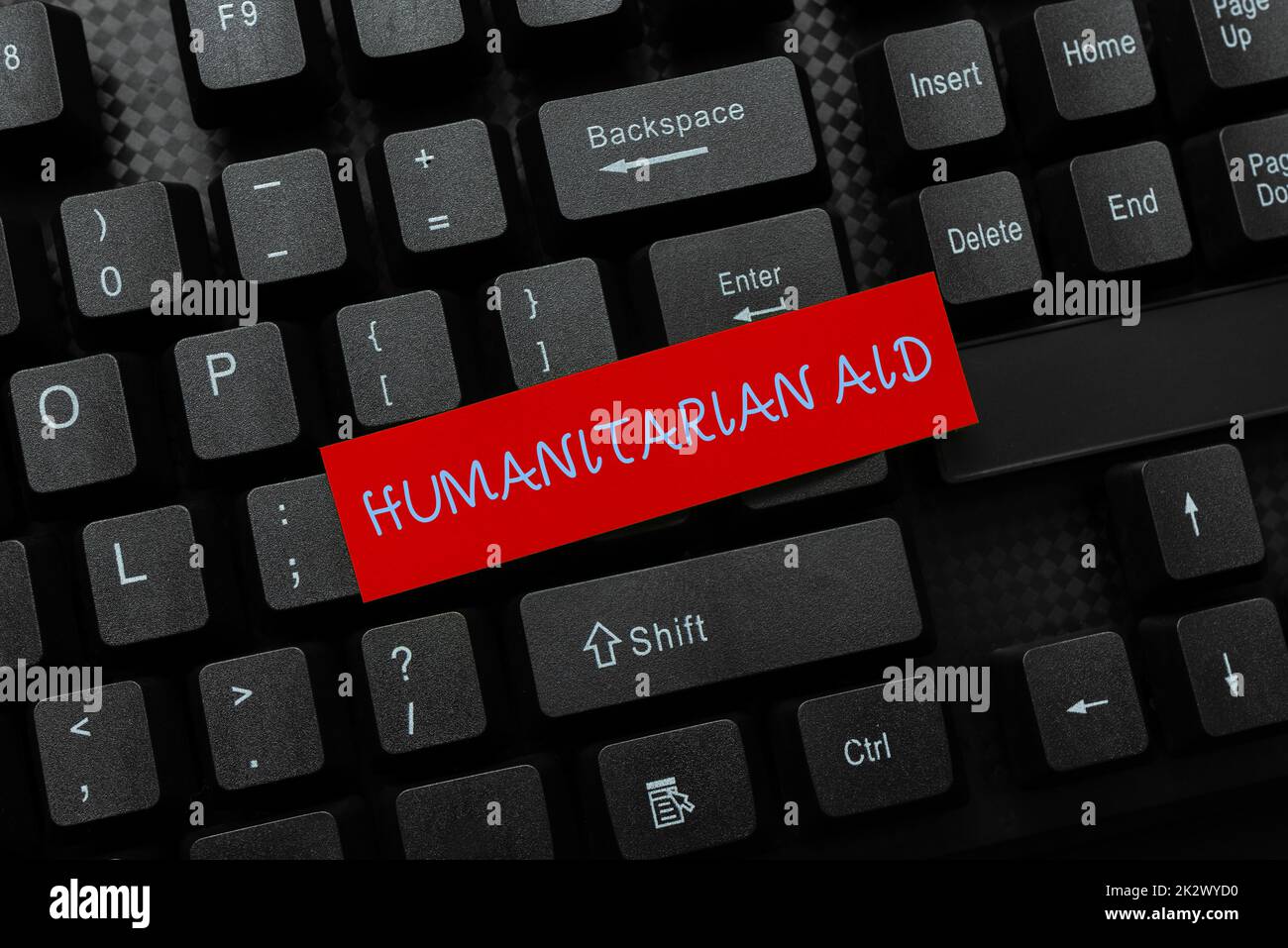 Handwriting text Humanitarian Aid. Word for immediate assistance provided after natural and manmade disaster Writing Online Research Text Analysis, Transcribing Recorded Voice Email Stock Photo