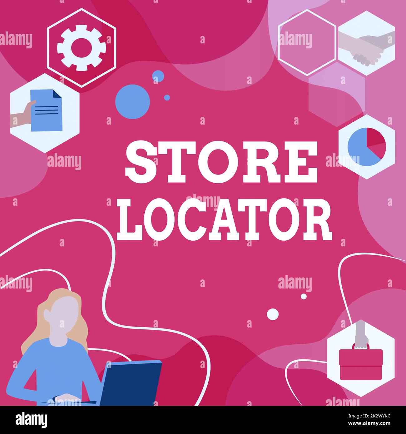 Text caption presenting Store Locator. Business concept to know the