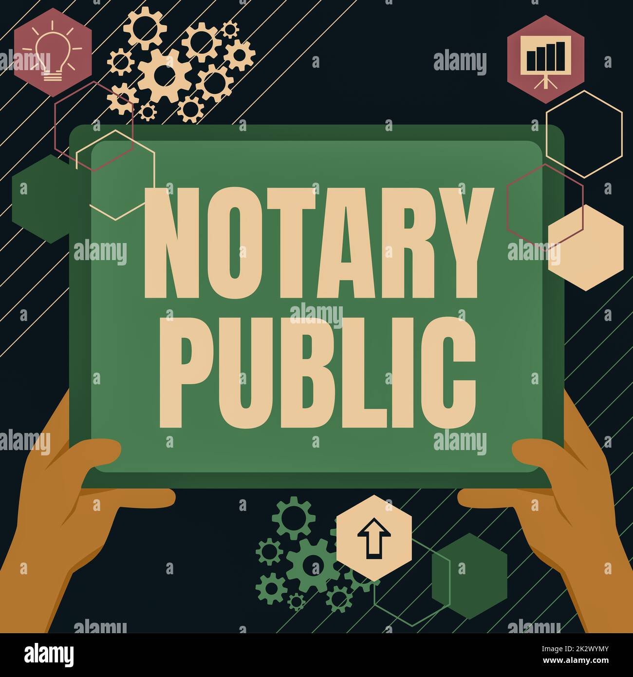 Writing displaying text Notary Public. Concept meaning Legality