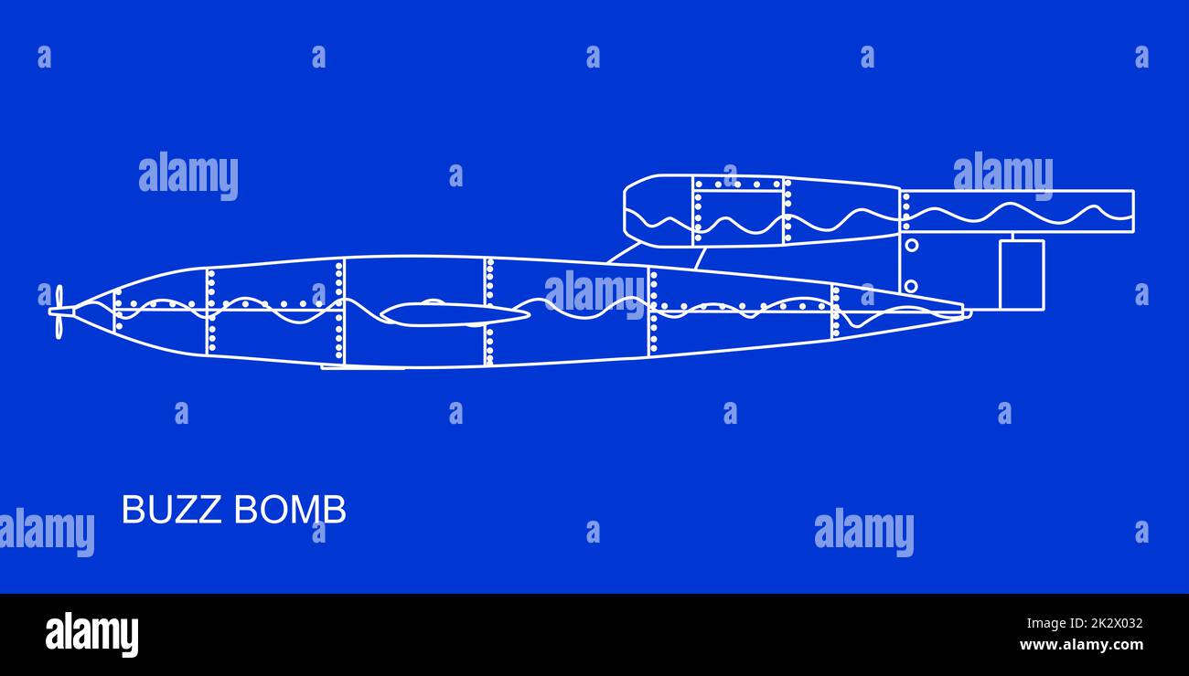 Doodlebug Buzz Bomb Blueprint Stock Photo Alamy