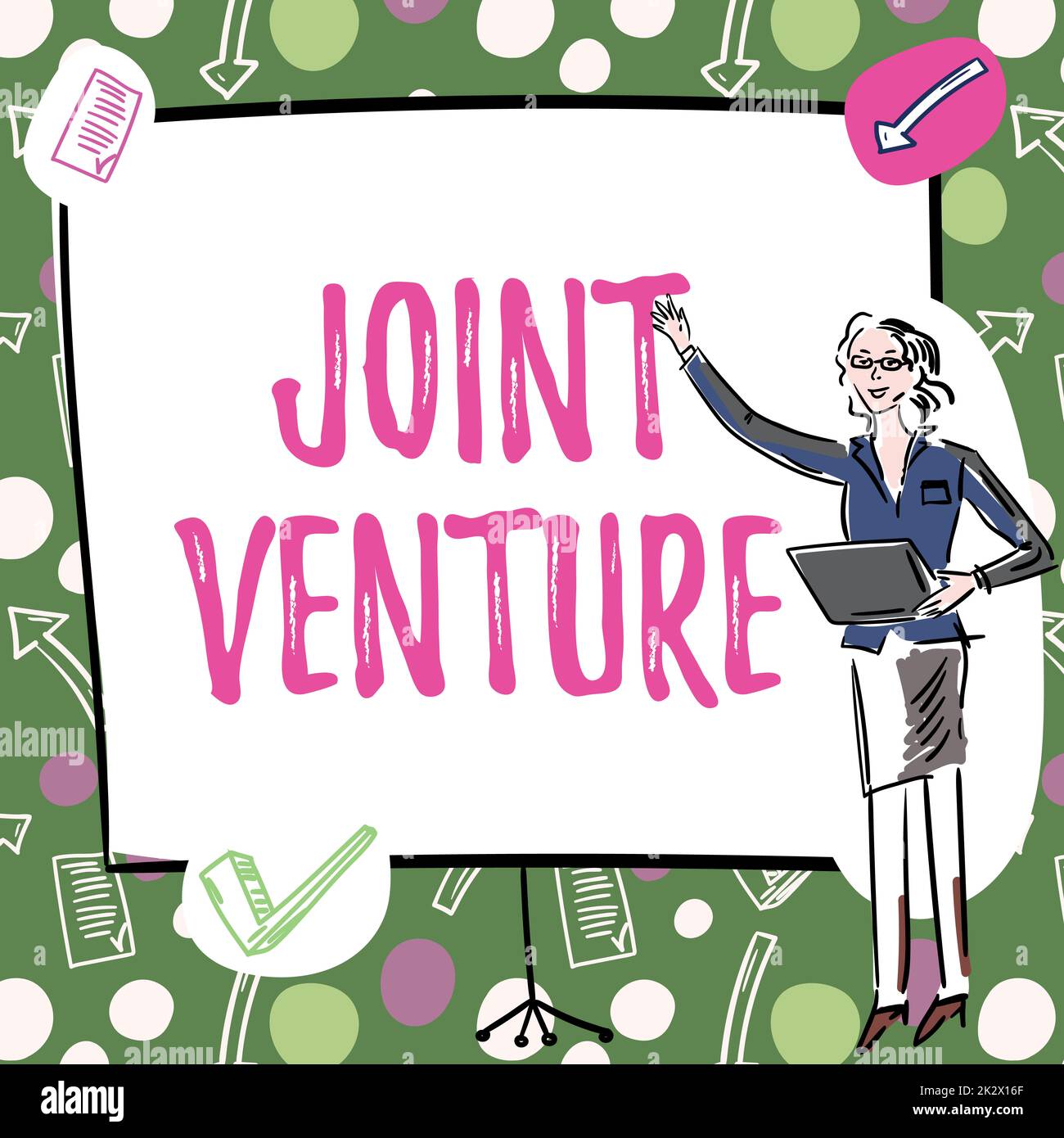 Text sign showing Joint Venture. Business idea Collaboration