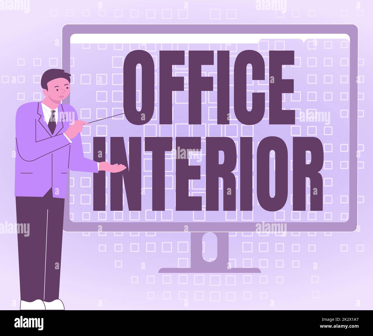 Conceptual display Office Interior. Concept meaning making indoor