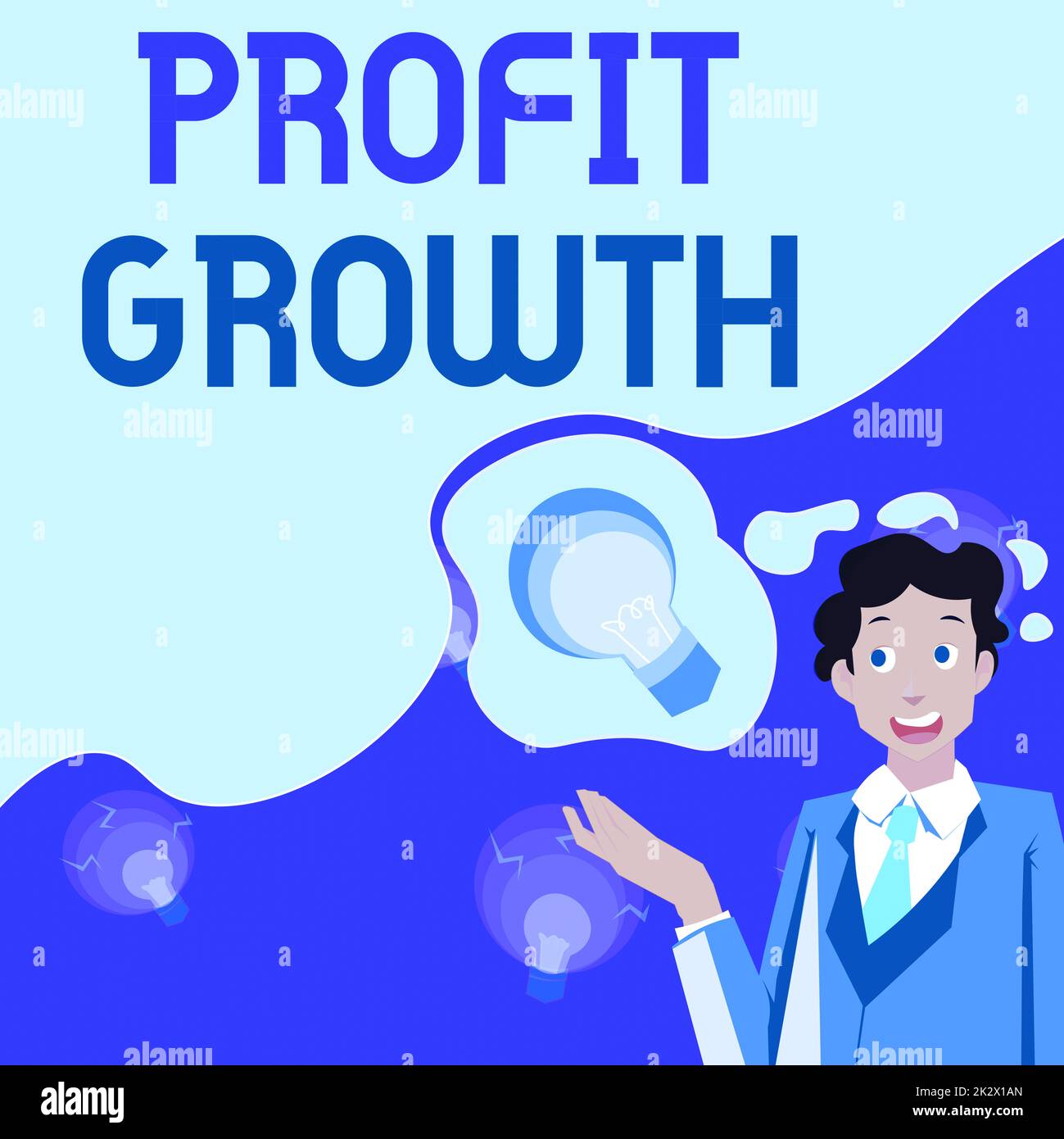 Text caption presenting Profit Growth. Concept Objectives Interrelation of Overall