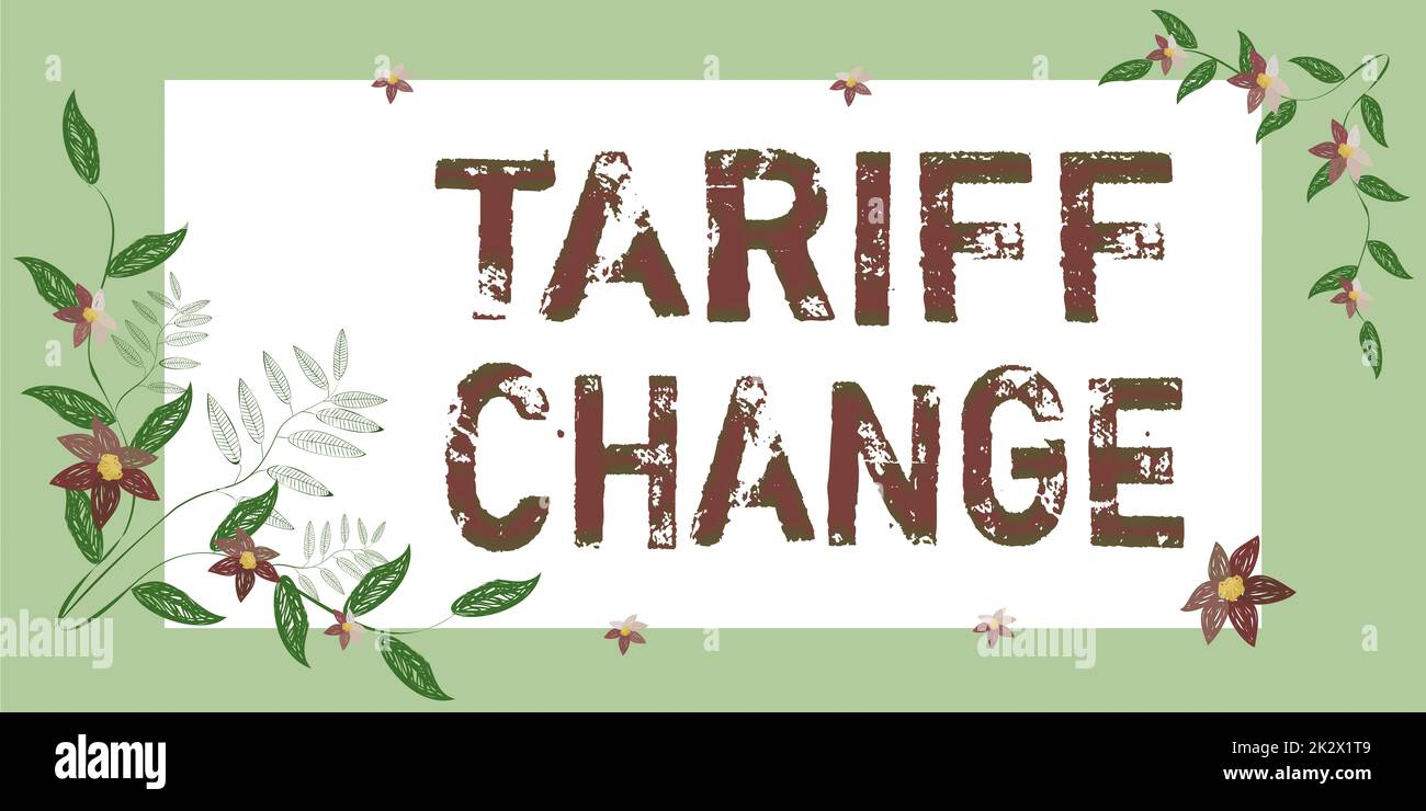 Hand writing sign Tariff Change. Word for Amendment of Import Export taxes for goods and