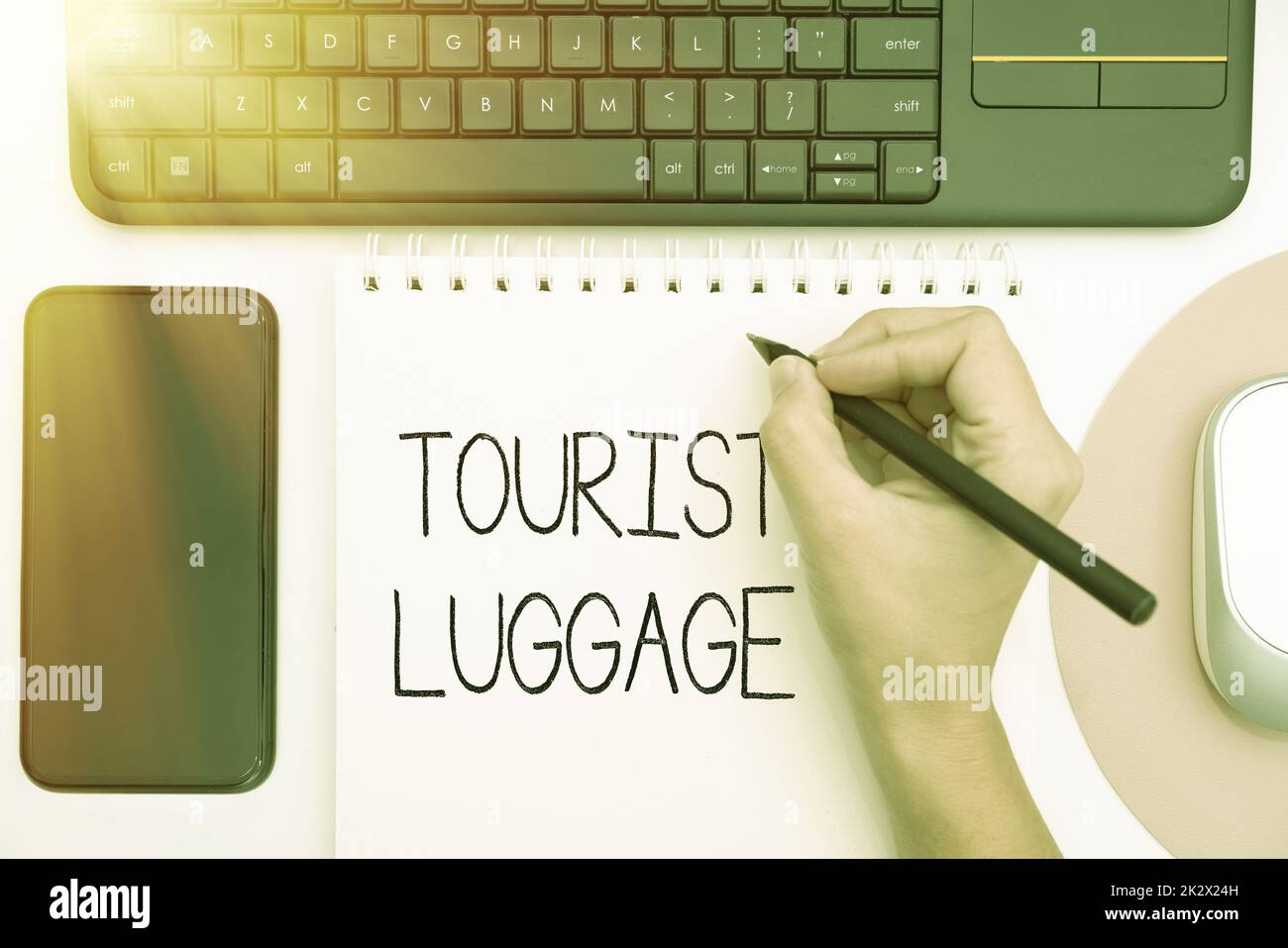 Hand writing sign Tourist Luggage. Concept meaning big bag that