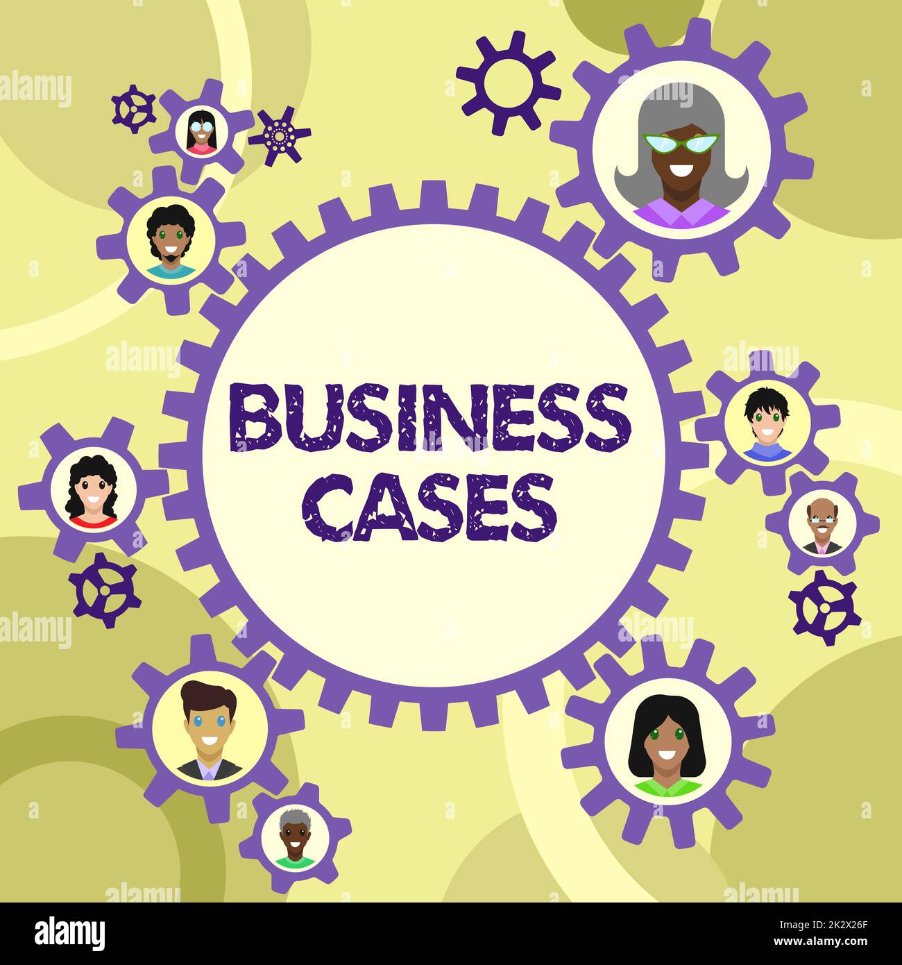 Text caption presenting Business Cases. Word for undertaking on the