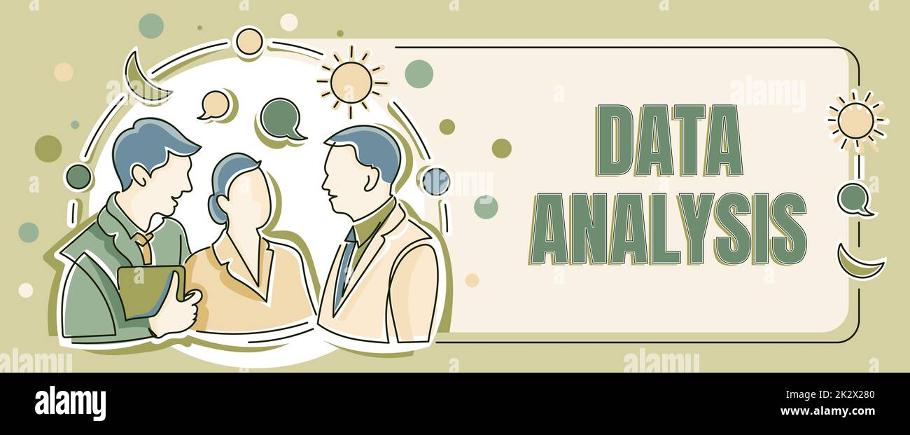 Text caption presenting Data Analysis. Business approach Translate