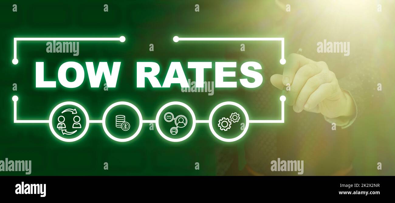 Inspiration showing sign Low Rates. Concept meaning A cost of an item or service which is usualy