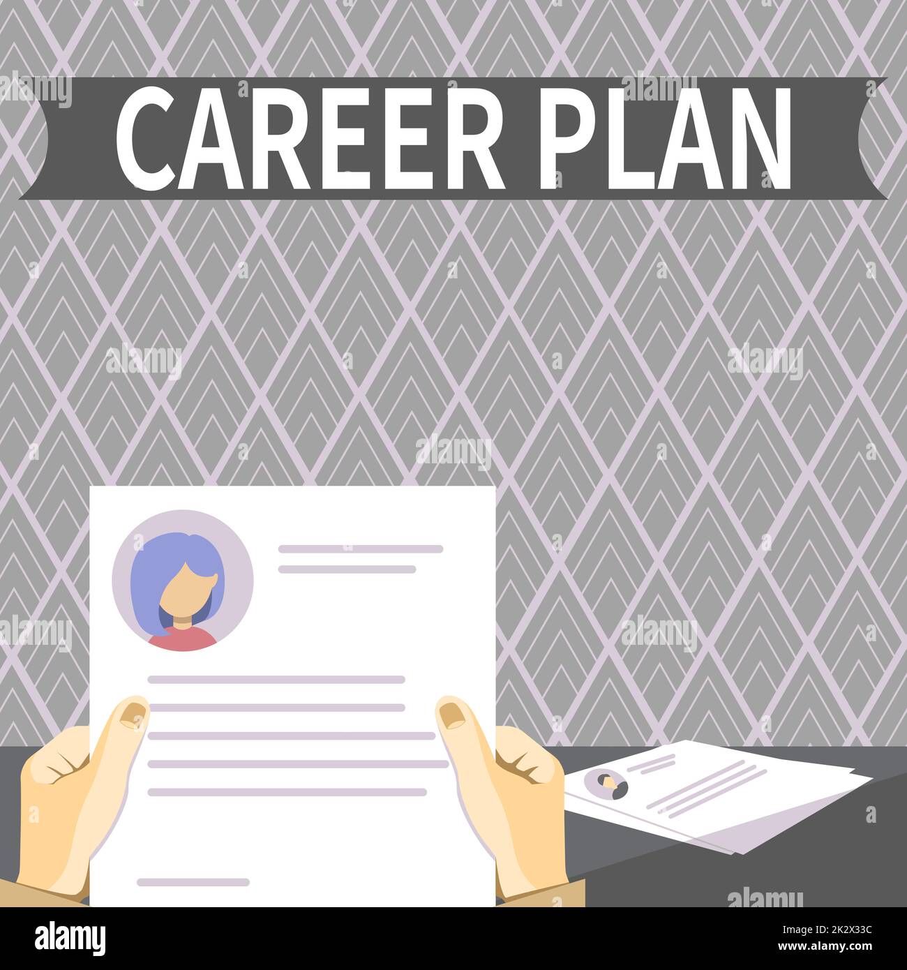 Text sign showing Career Plan, Concept meaning ongoing process where you Explore your interests and abilities Hands Holding Resume Showing New Career Stock Photo