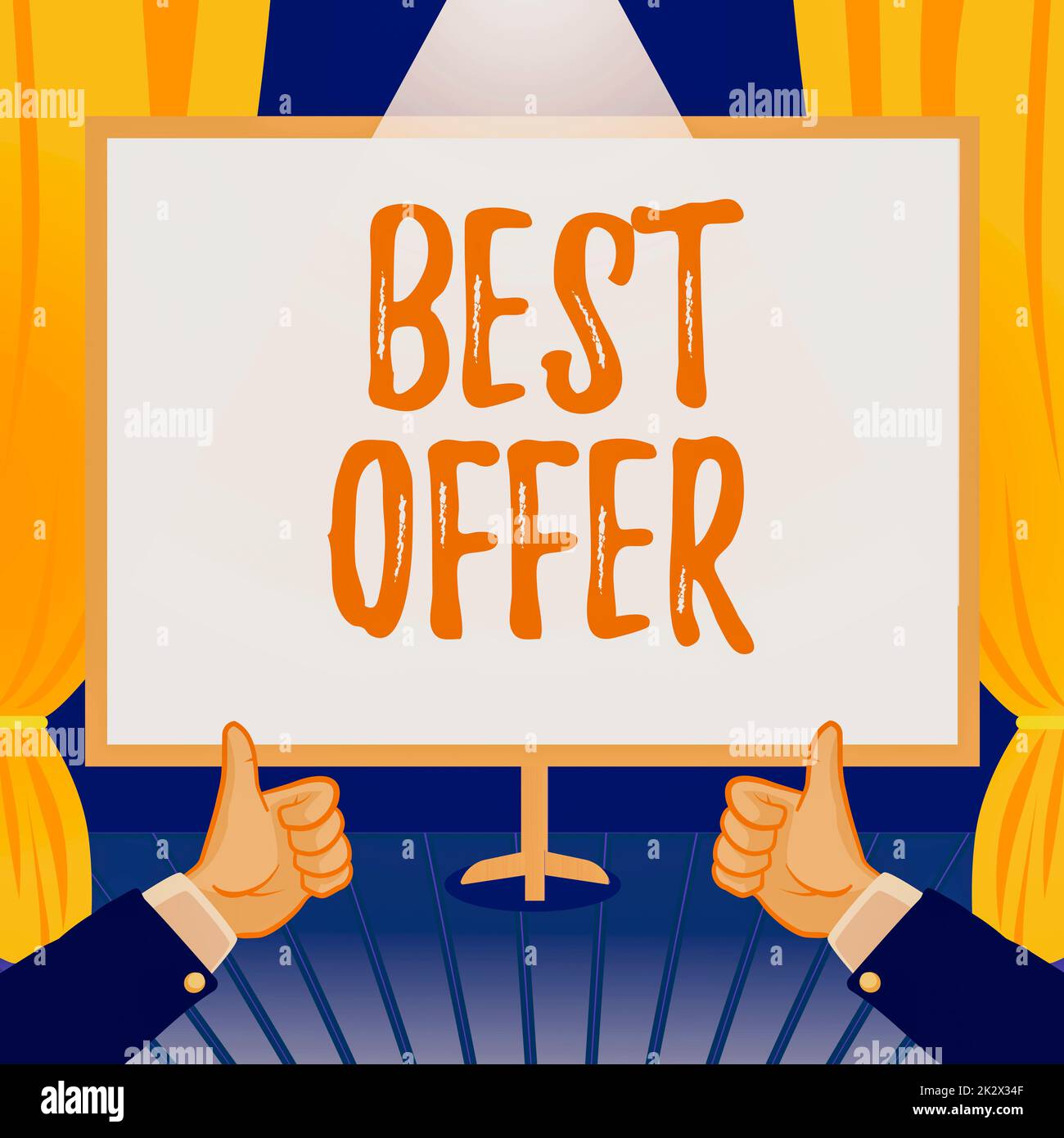Hand writing sign Best Offer. Concept meaning To convince someone by rendering all the greatness
