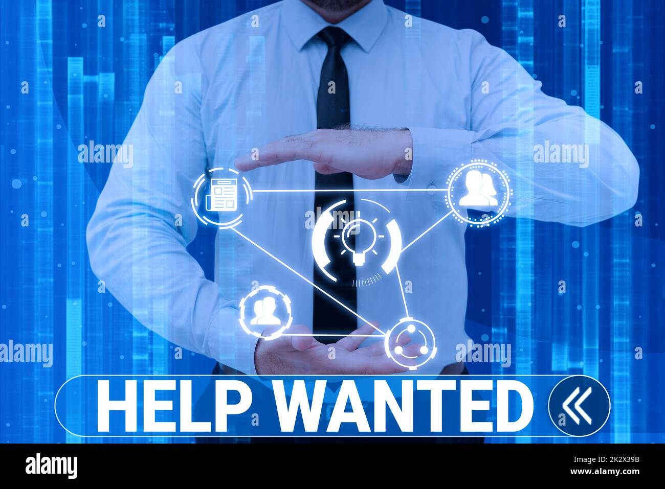 Sign displaying Help Wanted. Business overview advertisement placed in