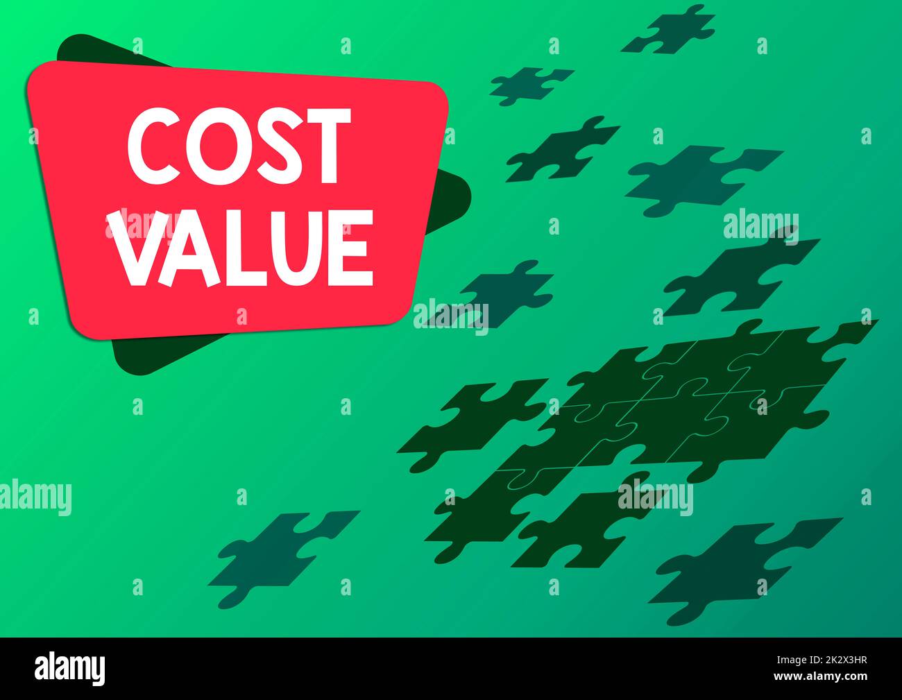 Text showing inspiration Cost Value. Business idea The amount that