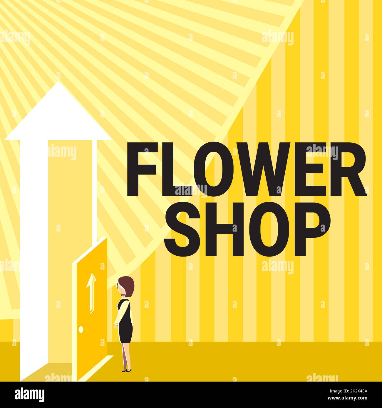 Inspiration showing sign Flower Shop. Business idea where cut flowers