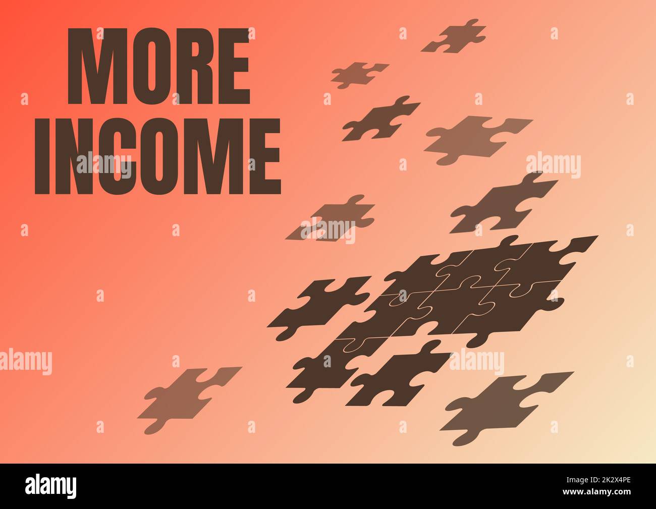 Text caption presenting More Income. Concept meaning Additional money ...