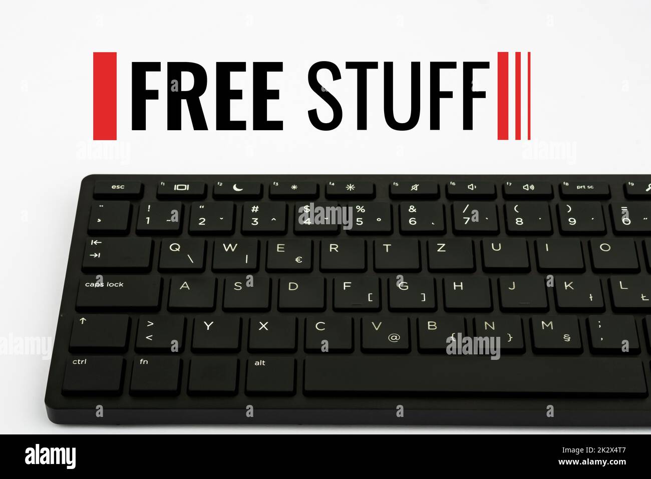 Text sign showing Free Stuff. Word Written on Any thing that you can have in a store that is not being paid Computer Keyboard And Symbol.Information Medium For Communication. Stock Photo