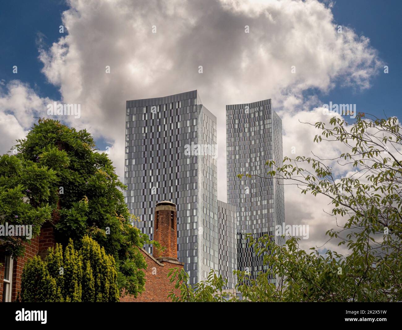 3 of the four towers of Deansgate Square. Manchester. UK Stock Photo