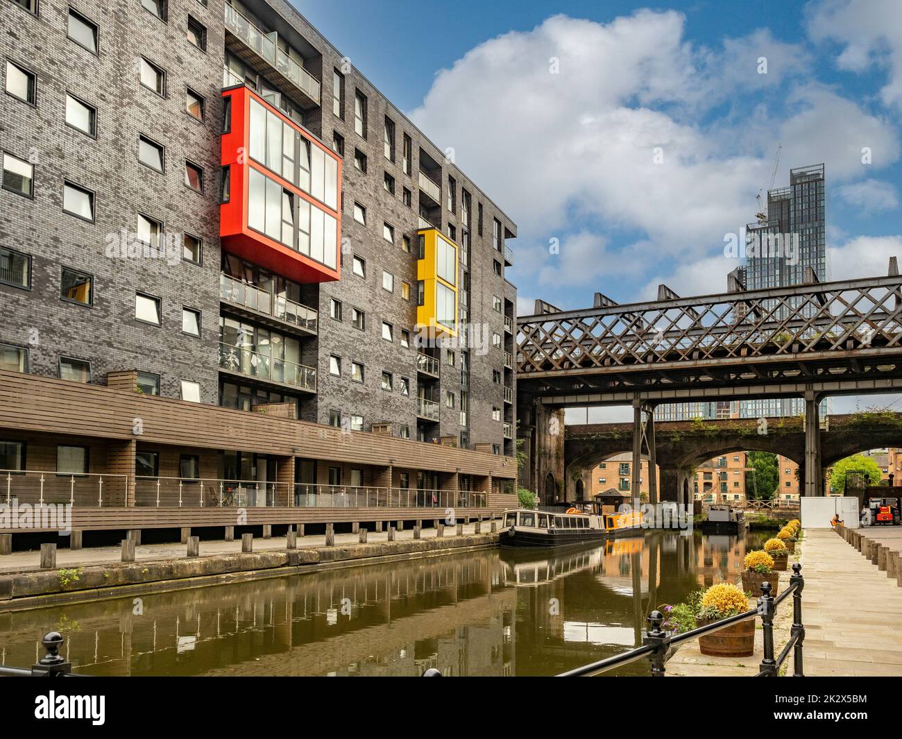 Exterior view of Potato Wharf apartments overlooking the Bridgewater