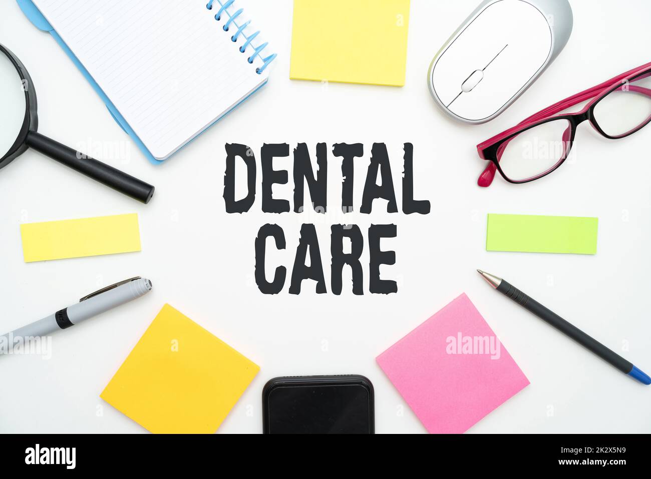 Conceptual caption Dental Care. Business overview maintenance of healthy teeth or to keep it clean for future Flashy School Office Supplies, Teaching Learning Collections, Writing Tools Stock Photo
