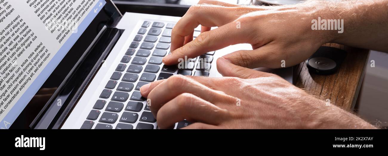 Close up student typing hi-res stock photography and images - Alamy