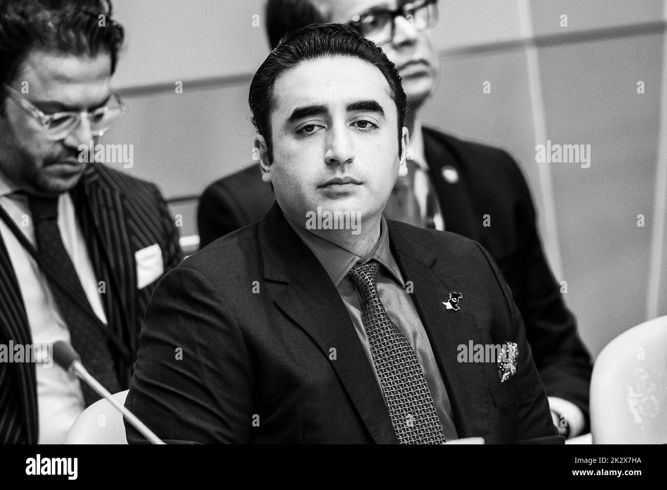 New York, NY - September 23, 2022: Bilawal Bhutto Zardari, Minister for Affairs of the Islamic Republic of Pakistan attends Ministerial meeting of Group of 77 Plus China at UN Headquarters Stock Photo