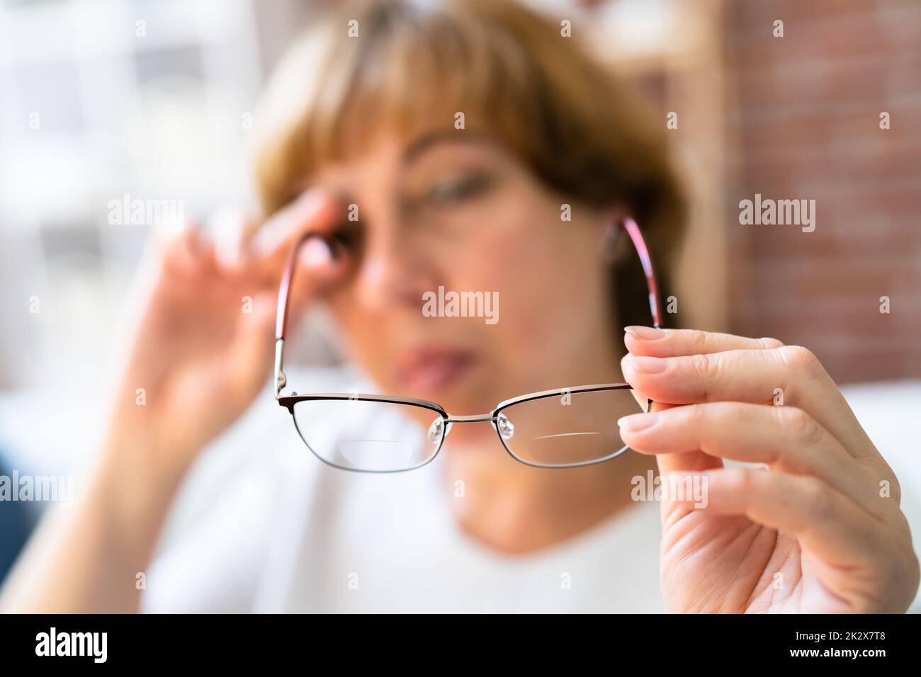 Tired Exhausted Eye Pain And Ache Stock Photo Alamy