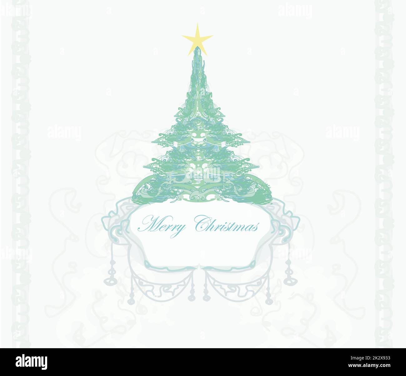 Abstract christmas tree card Stock Photo