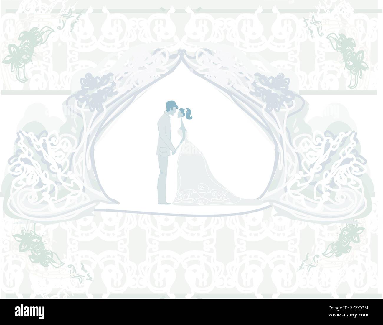 elegant wedding invitation card with wedding couple Stock Photo - Alamy