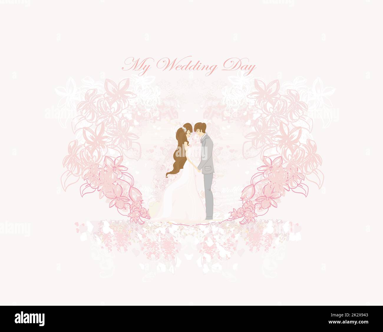 elegant wedding invitation card with wedding couple Stock Photo - Alamy