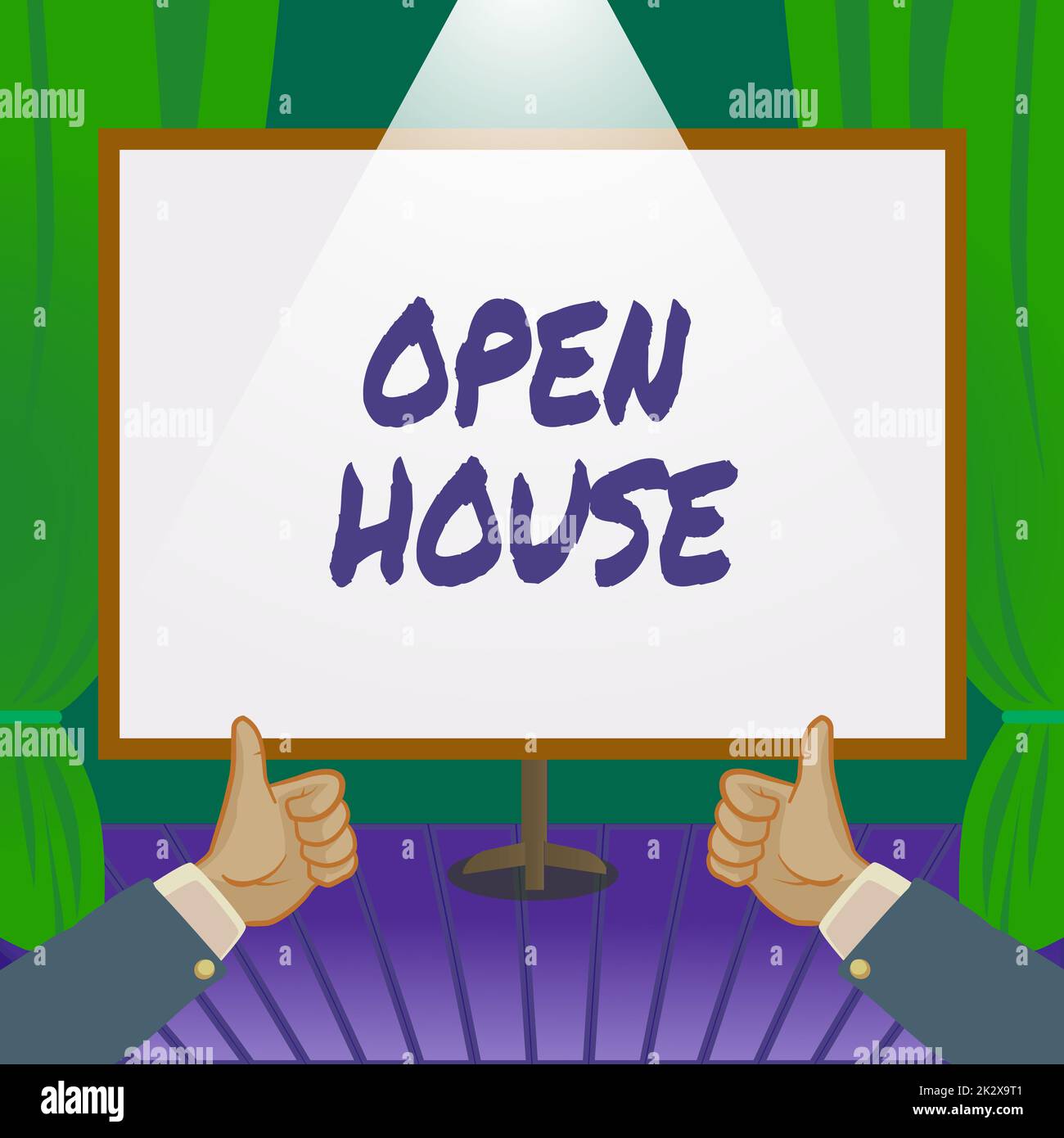 Hand writing sign Open House. Business concept you can come whatever ...