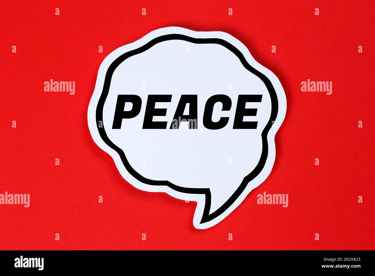 Peace speech bubble communication concept talking saying Stock Photo