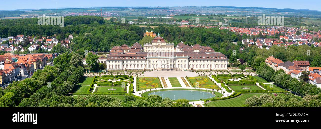 Ludwigsburg Castle aerial photo view panorama city architecture travel in Germany Stock Photo