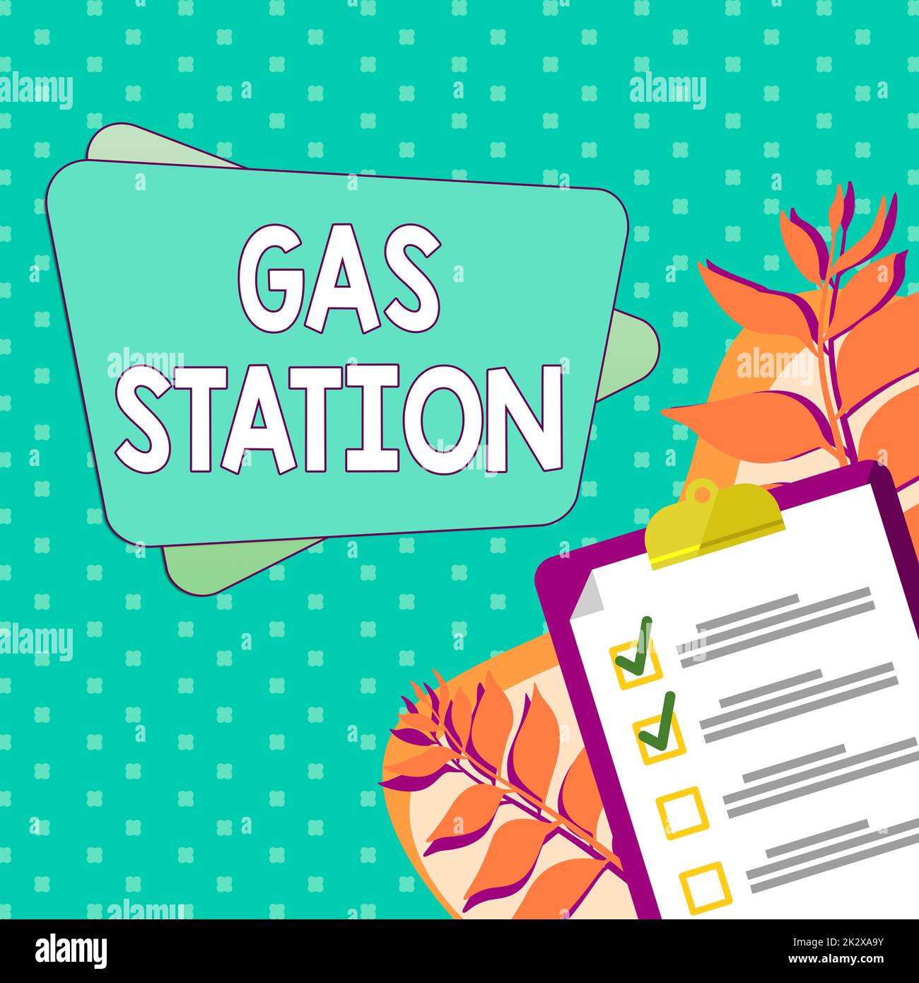 Conceptual caption Gas Station. Business approach for servicing motor vehicles especially with