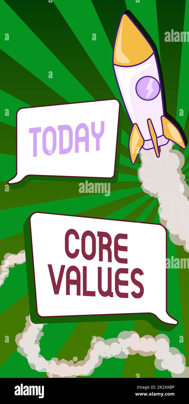 Hand writing sign Core Values. Business showcase belief person or ...