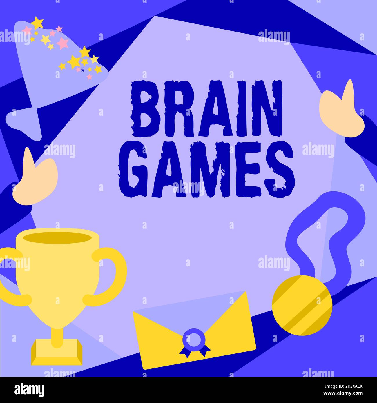 Conceptual caption Brain Games. Conceptual photo psychological tactic to manipulate or intimidate with opponent People Congratulating Success Presenting Earned Trophy Medals. Stock Photo