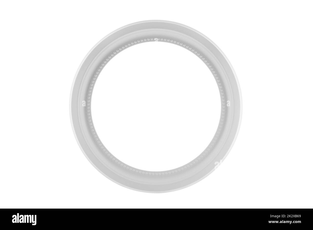 Round white frame isolated on white background with clipping path Stock Photo