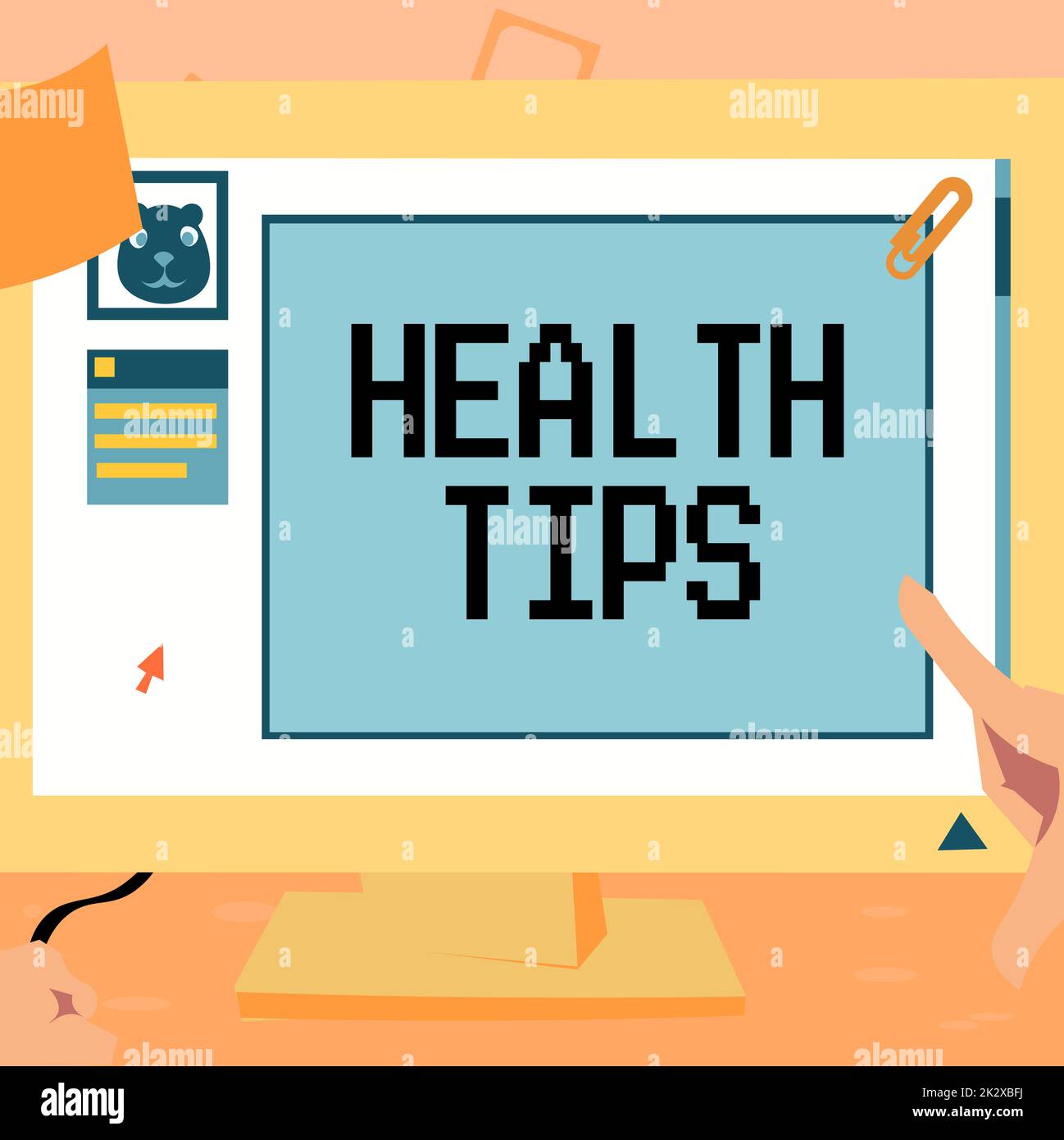 Conceptual caption Health Tips. Business approach state of complete