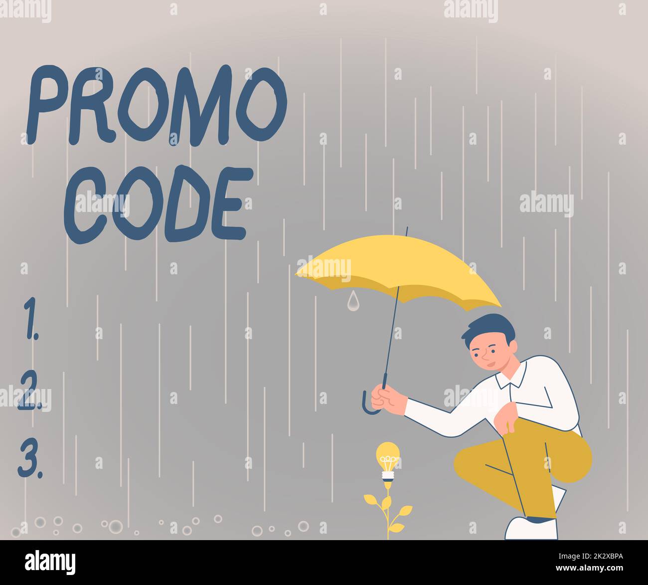 Text caption presenting Promo Code. Business showcase digital numbers