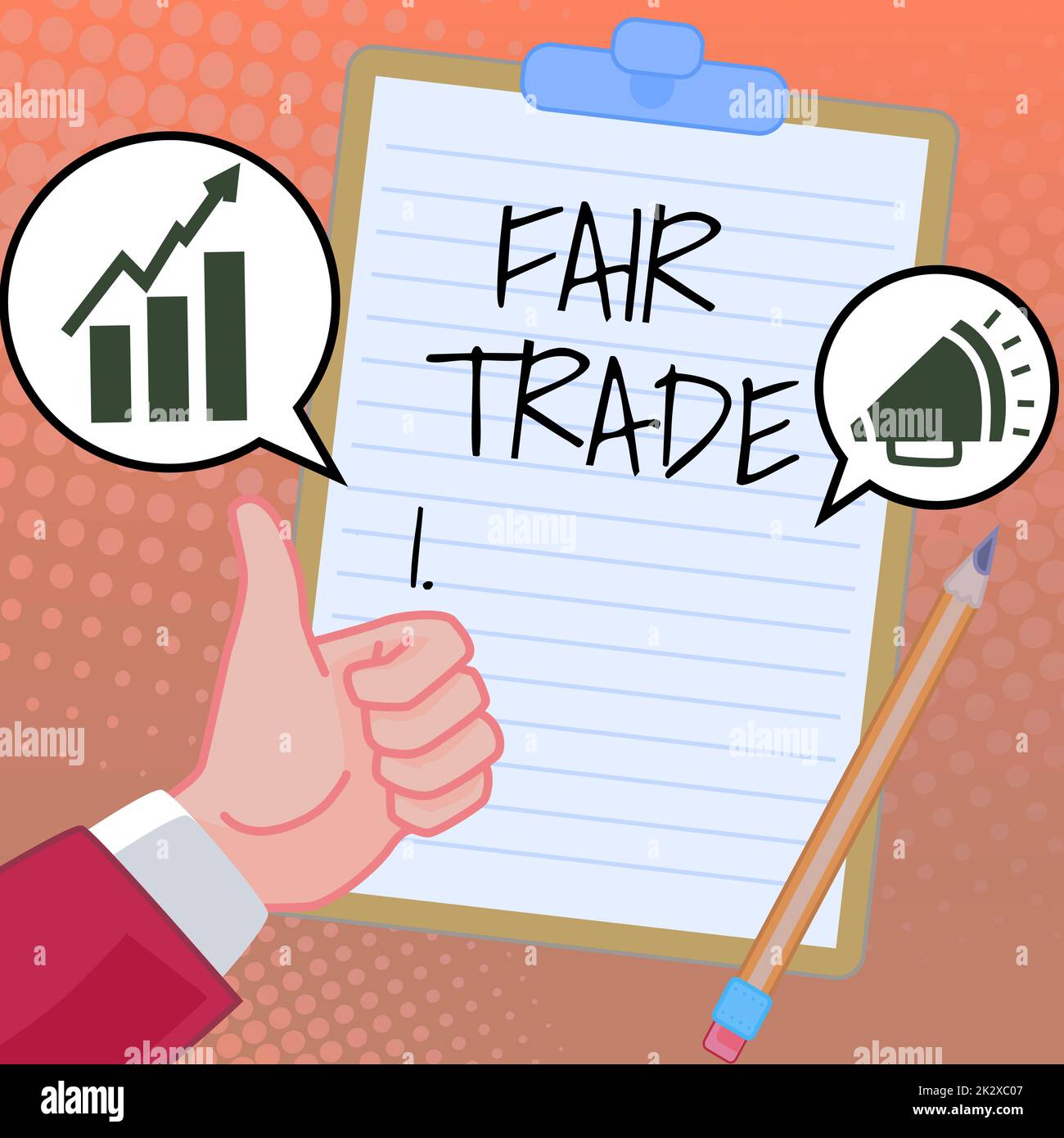 Text sign showing Fair Trade, Business showcase Small increase by a manufacturer what they paid to a producer Hands Thumbs Up Showing New Ideas. Palms Stock Photo