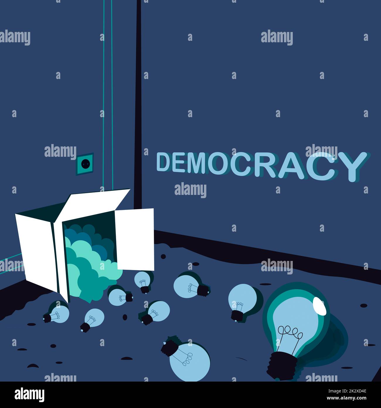 Hand writing sign Democracy. Concept meaning freedom of the showing to