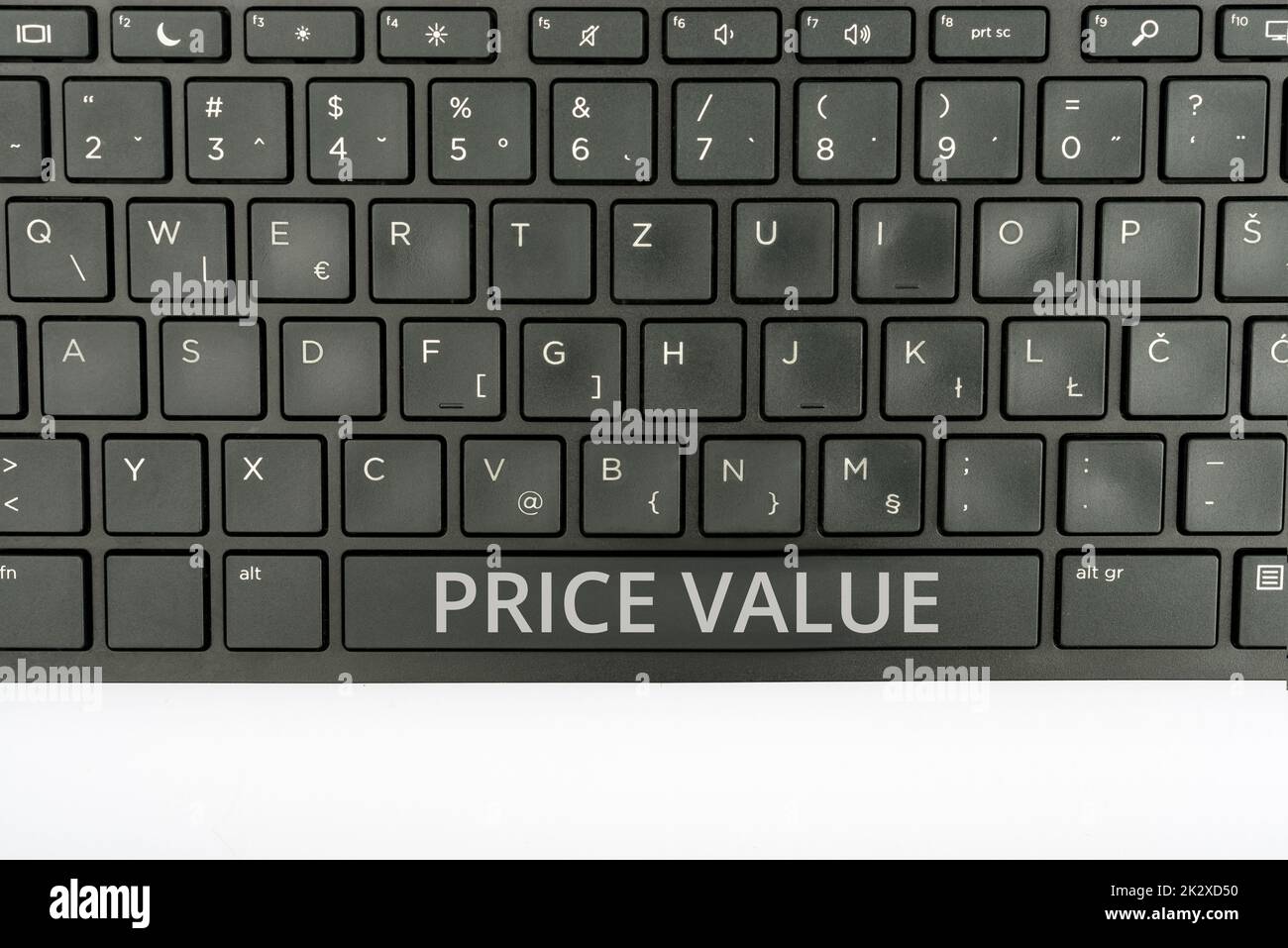Conceptual caption Price Value. Business overview strategy which sets cost primarily but not exclusively Computer Keyboard And Symbol.Information Medium For Communication. Stock Photo