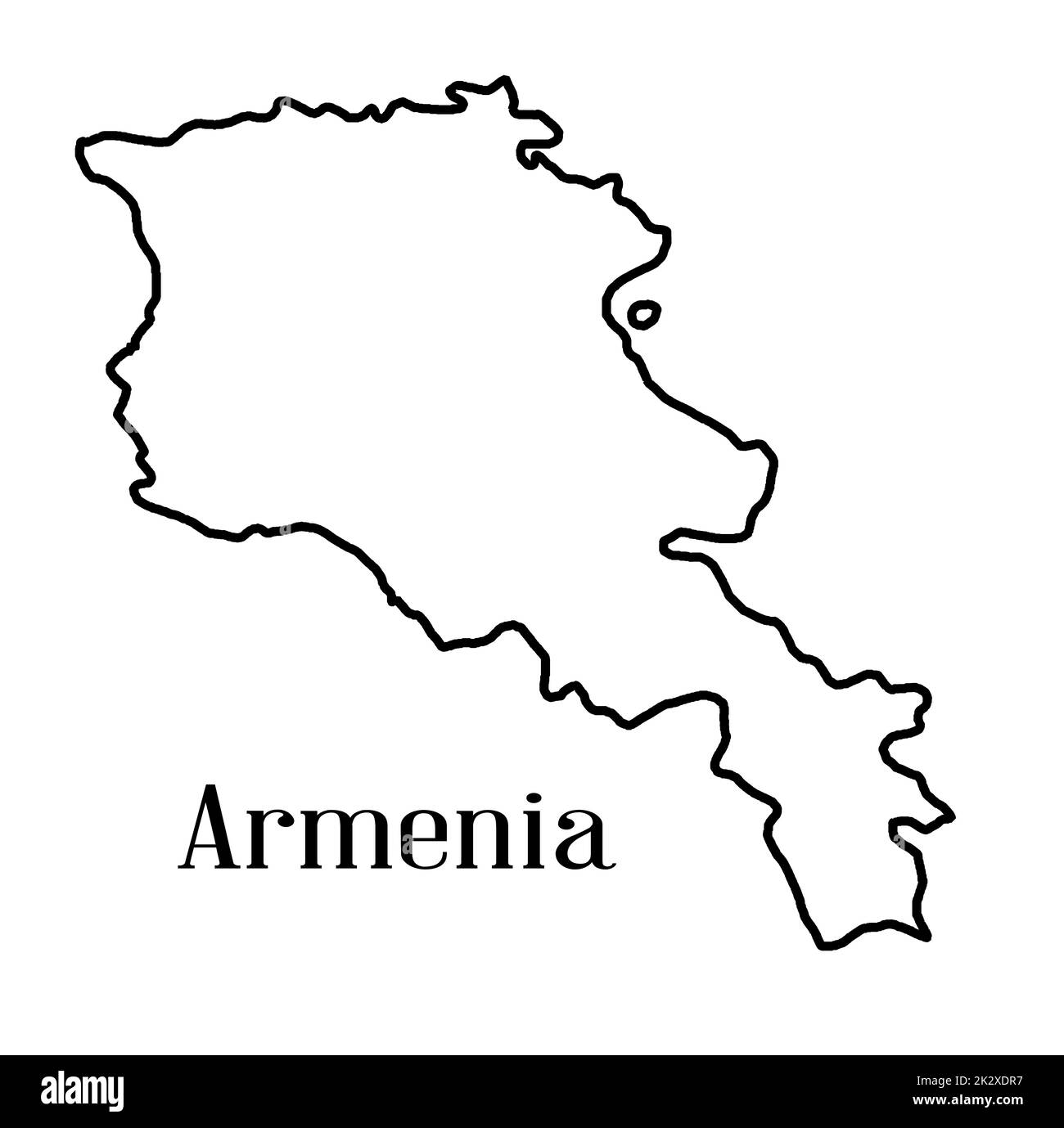 Armenia Silhouette Map Stock Photo Alamy