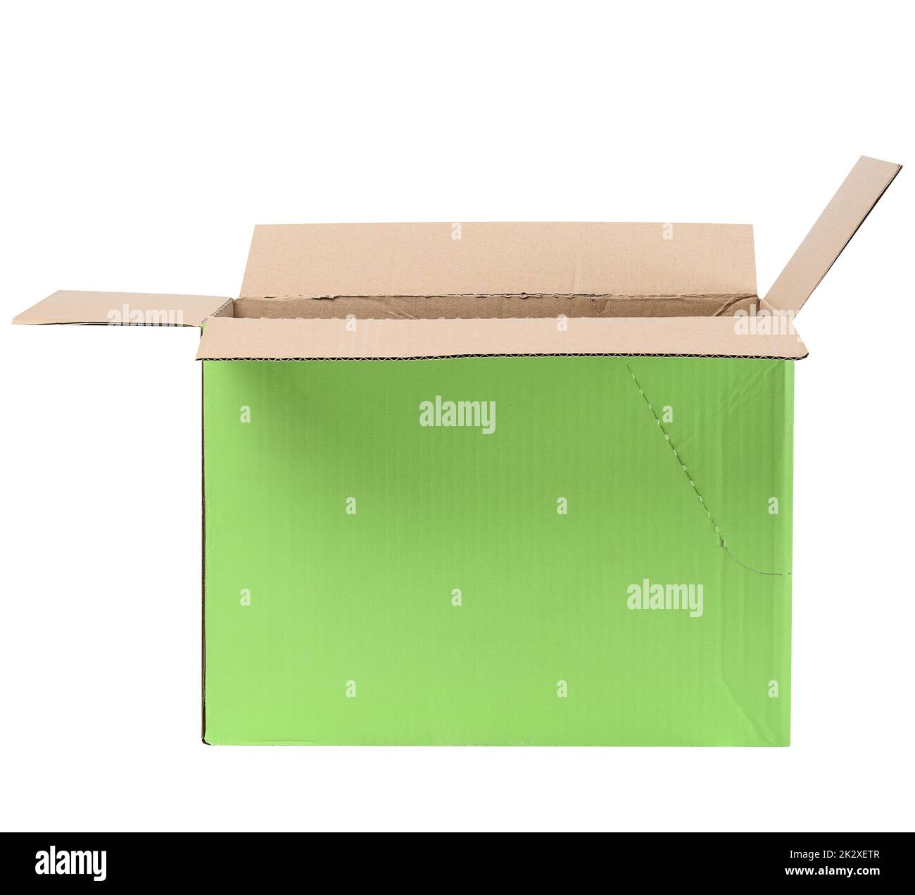 Green blank corrugated cardboard box Stock Photo Alamy