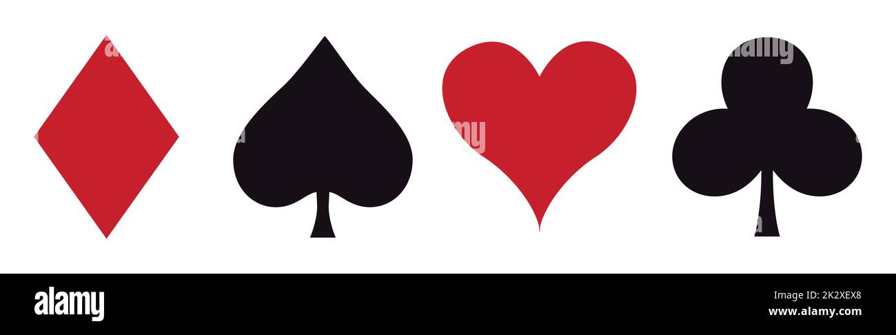 Element casino symbols playing cards on white background - Vector Stock Photo