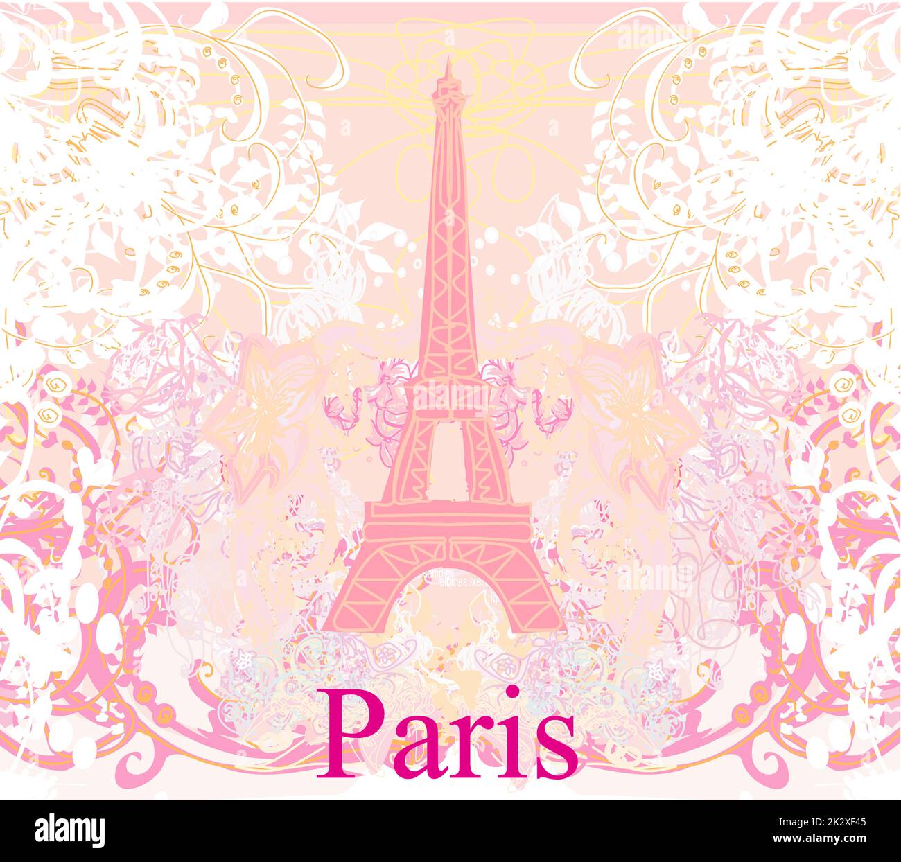 Eiffel tower artistic background. Vector illustration. Stock Photo